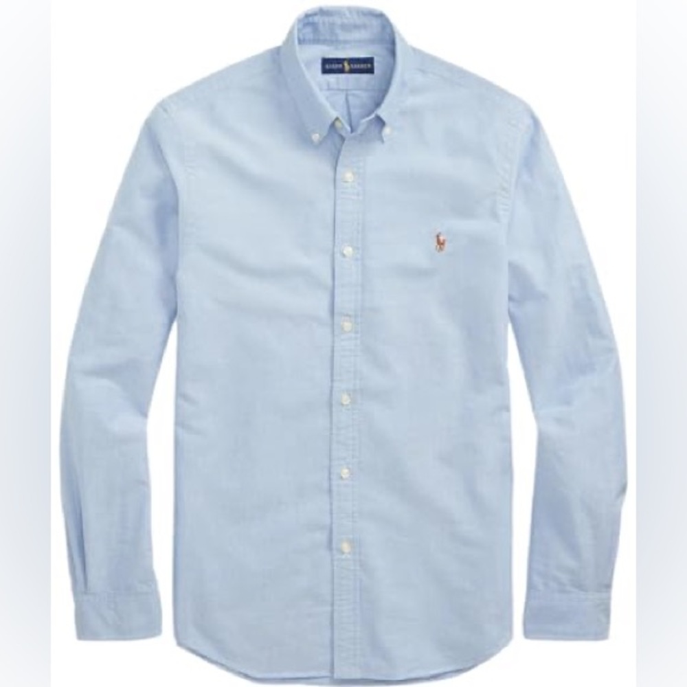 Ralph Lauren light blue cotton Oxford long-sleeve button-down shirt.Size 2XB NEW - Picture 3 of 13